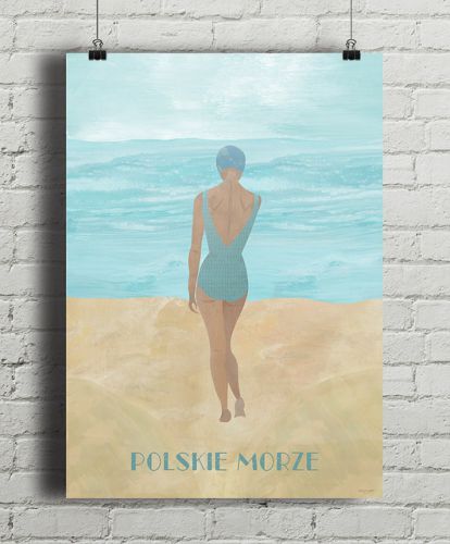 Polskie morze Bałtyk - plakat fine art, giclee