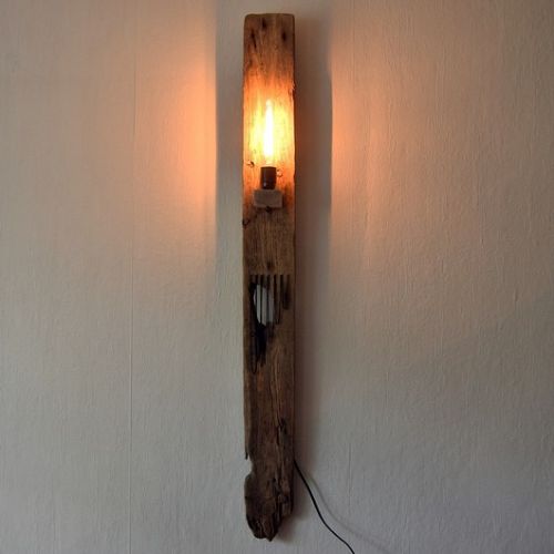 Lampa ze starego drewna, loft, retro, wabi-sabi, unikat /11/