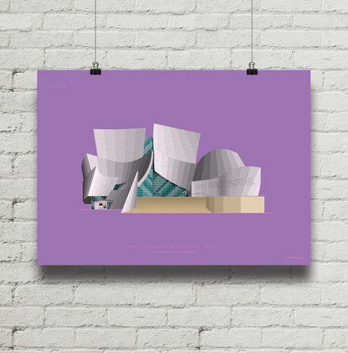 Walt Disney Concert Hall - plakat giclee art