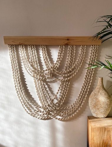 Minimalistyczna nowoczesna makrama Boho do sypialni XXL