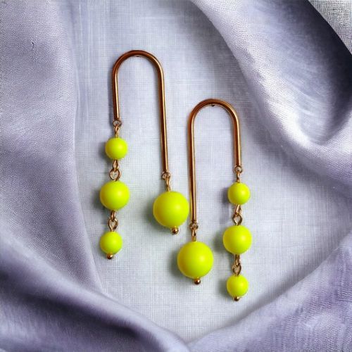 Swarovski neon pearls : crazy pearls : yellow